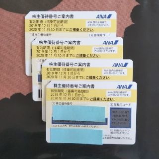 エーエヌエー(ゼンニッポンクウユ)(ANA(全日本空輸))の☆ANA株主優待券４枚セット☆(その他)