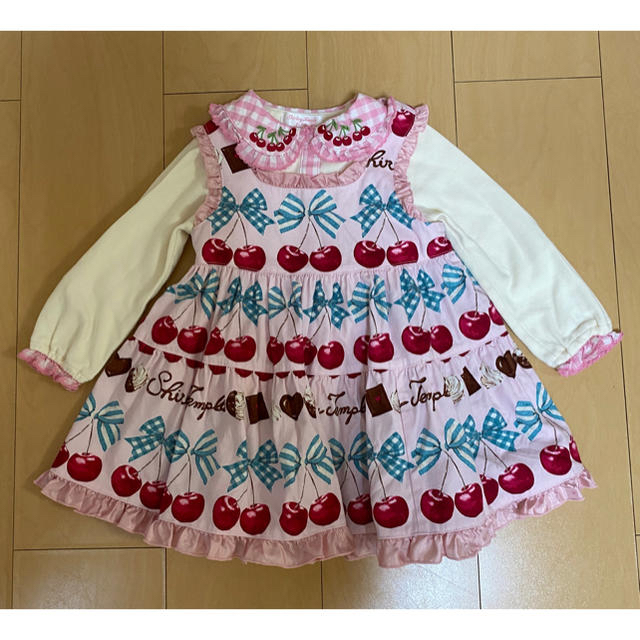 キッズ服女の子用(90cm~)チェリーチョコジャンスカ