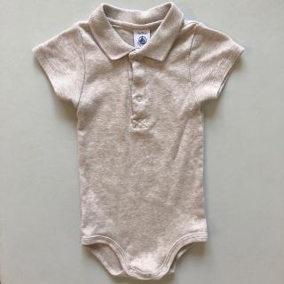 プチバトー(PETIT BATEAU)のPETIT BATEAU プチバトー 襟付きロンパース 半袖ボディ 74 12m(ロンパース)