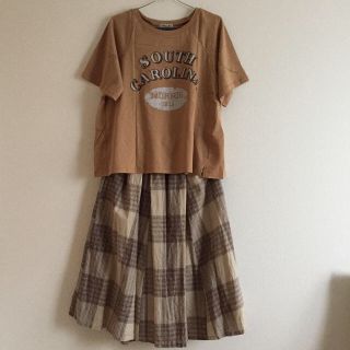 スタディオクリップ(STUDIO CLIP)のにょにょ2006さま♡studio clipチェックスカートと長袖Tシャツ(ロングスカート)