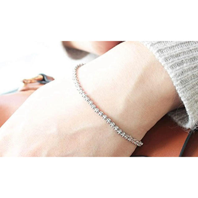 鑑別書付】天然 ダイヤモンド 0.3ct K18GP テニスブレスレット 鑑別書付】天然 ダイヤモンド 0.3ct K18GP テニスブレスレット