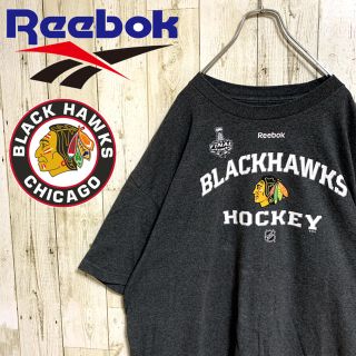 リーボック(Reebok)の【レア】リーボック☆ブラックホークス インディアン 背面ナンバーTシャツ 半袖(Tシャツ/カットソー(半袖/袖なし))