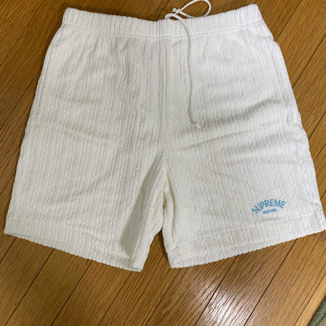 Supreme Cable Knit Terry Short ホワイト Sサイズショートパンツ