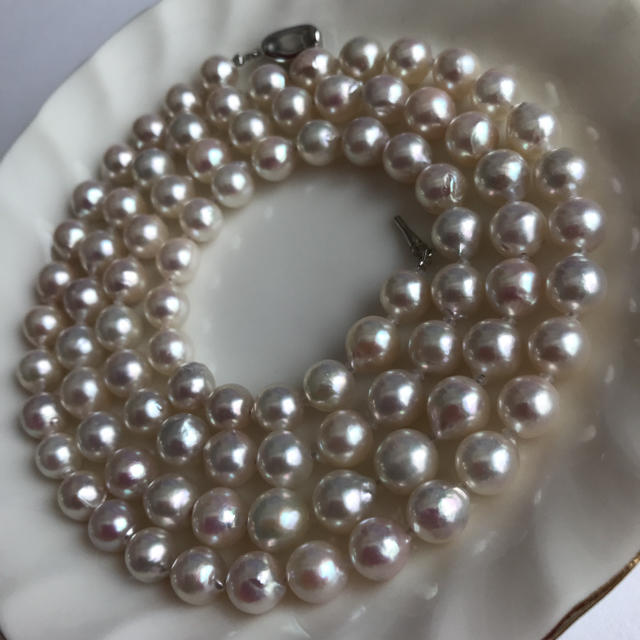 宇和島産 あこや真珠 バロックロングネックレス 真珠8.0〜8.9mm 85cmの通販 by color ｜ラクマ