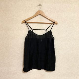 エイチアンドエム(H&M)のH&M 黒のシースルーのチェックキャミソール(キャミソール)