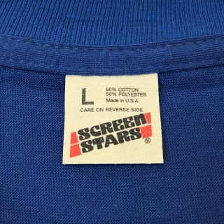 ヘインズ(Hanes)のデッドストック！ 80's SCREEN STARS T USA製 L ブルー(Tシャツ/カットソー(半袖/袖なし))