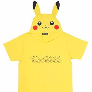 ポケモン(ポケモン)のピカチュウカーニバル フード付きTシャツ　Ｌ(Tシャツ(半袖/袖なし))