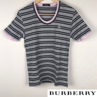 バーバリーブラックレーベル(BURBERRY BLACK LABEL)の美品 BURBERRY BLACK LABEL 半袖Tシャツ ボーダー サイズ2(Tシャツ/カットソー(半袖/袖なし))