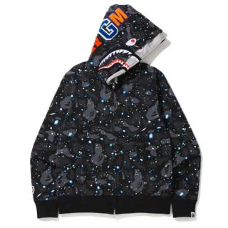 アベイシングエイプ(A BATHING APE)のBape SPACE CAMO SHARK FULL ZIP DOUBLE (パーカー)