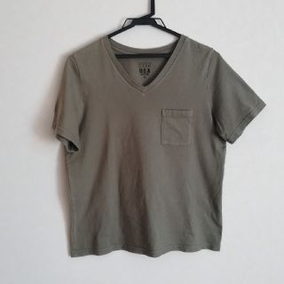 ローリーズファーム(LOWRYS FARM)のカーキのVネックTシャツ(Tシャツ(半袖/袖なし))