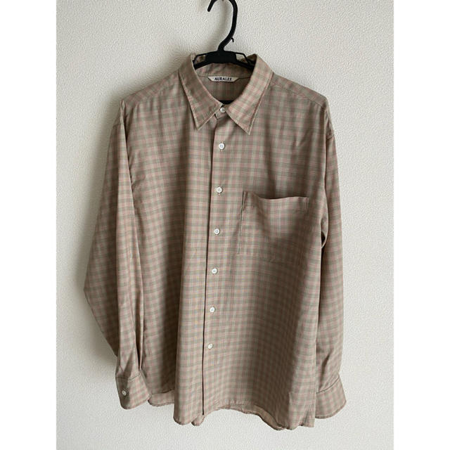 auralee  SUPER LIGHT WOOL CHECK SHIRT