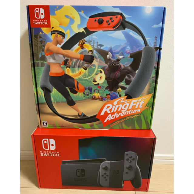 ニンテンドースイッチ【新品未使用】Nintendo switch グレー  リングフィット　セット