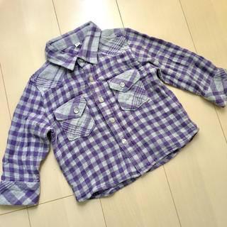 ムジルシリョウヒン(MUJI (無印良品))の無印 チェックシャツ 紫 80(シャツ/カットソー)
