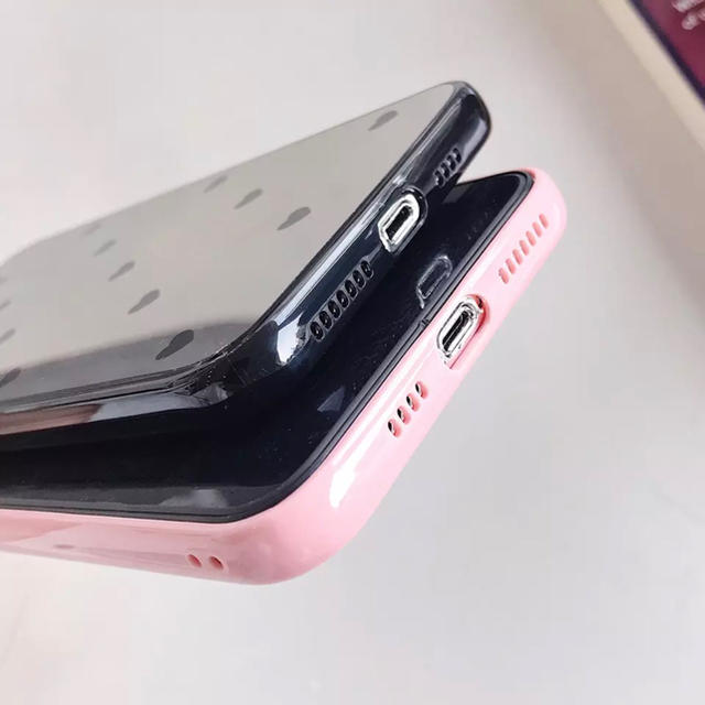 新作 ハート ミラー ドット iPhone ケース 可愛い 大好評 スマホ/家電/カメラのスマホアクセサリー(iPhoneケース)の商品写真