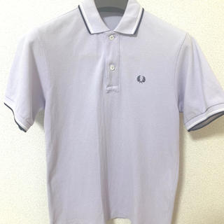 フレッドペリー(FRED PERRY)のFRED PERRY ポロシャツ　薄紫　白紺ライン　美品(ポロシャツ)