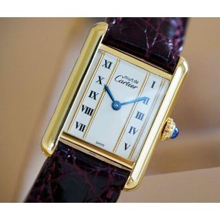 カルティエ(Cartier)の美品 カルティエ マスト タンク ゴールドライン ローマン SM Cartier(腕時計)