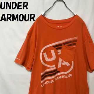 アンダーアーマー(UNDER ARMOUR)のアンダーアーマー ビックロゴ プリント Tシャツ ポケット オレンジ XL(Tシャツ/カットソー(半袖/袖なし))