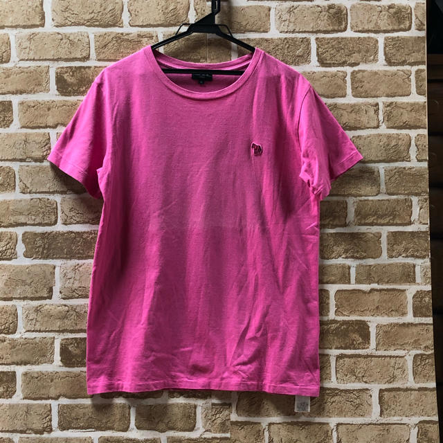 Paul Smith(ポールスミス)の【人気】ポールスミスジーンズ　ピンク　ゼブラ　ワンポイント　Tシャツ　Mサイズ メンズのトップス(Tシャツ/カットソー(半袖/袖なし))の商品写真