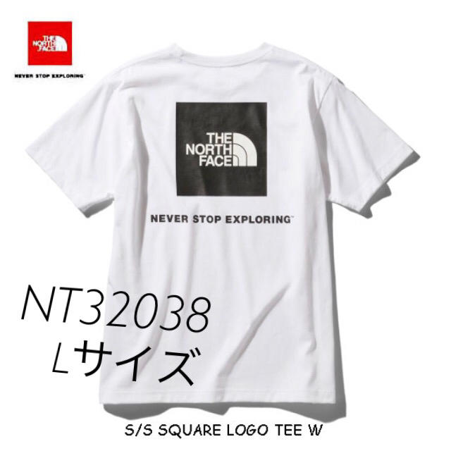 ノースフェイス スリーブスクエアロゴTシャツ NT32038 ホワイト Lサイズ