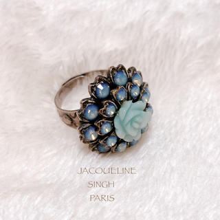 【JACOUELINE SINGH】フランス　ヴィンテージ リング　天然石　美品(リング(指輪))