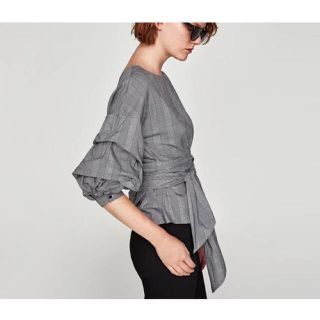 ザラ(ZARA)のZARA グレンチェック ブラウス(シャツ/ブラウス(長袖/七分))