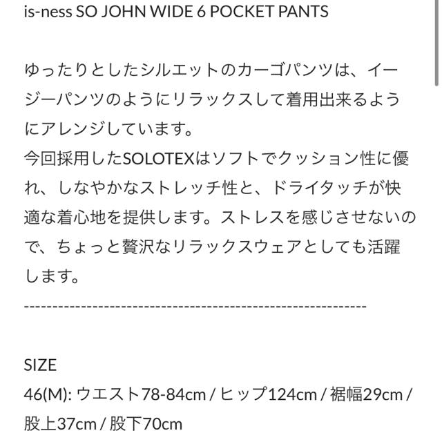 is-ness(イズネス)のM is-ness SO JOHN WIDE 6 POCKET パンツ メンズのパンツ(ワークパンツ/カーゴパンツ)の商品写真