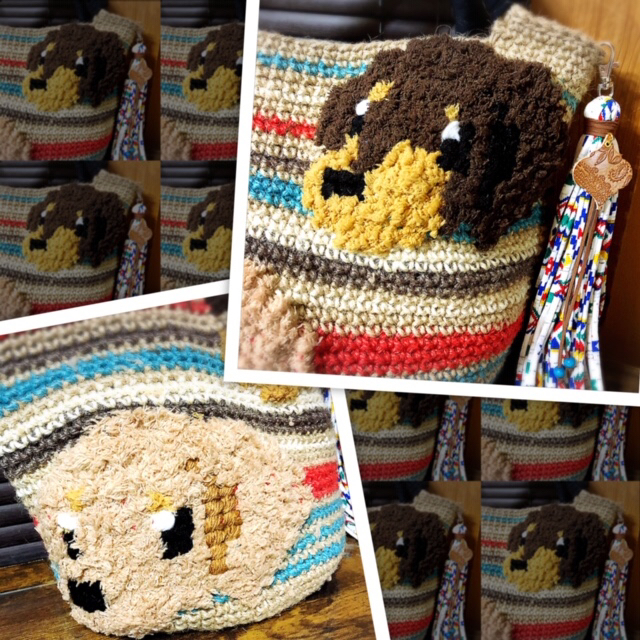 ハンドメイド ニットバック マルシェ バック カゴバック 麻紐バック ダックス