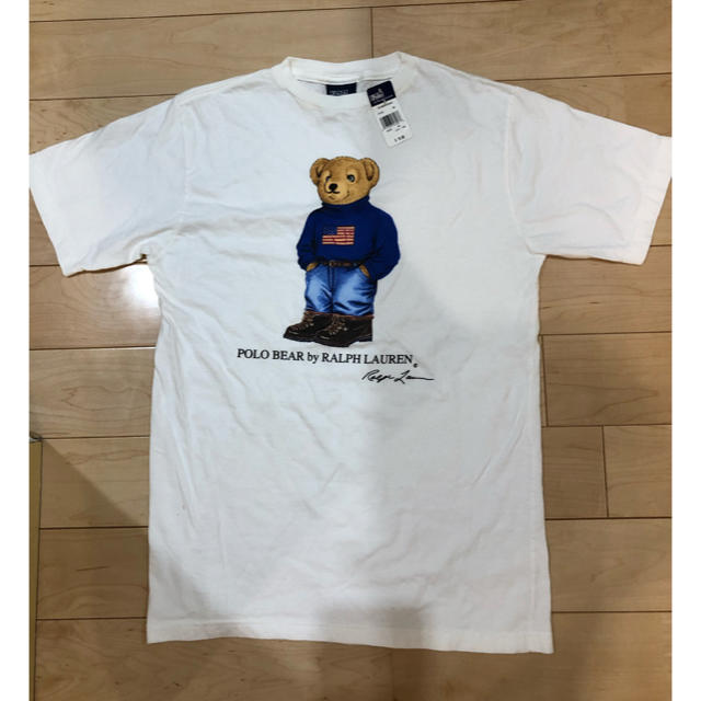 POLO RALPH LAUREN(ポロラルフローレン)の新品　ラルフローレン　ベアー柄Tシャツ　Lサイズくらい　若干難あり レディースのトップス(Tシャツ(半袖/袖なし))の商品写真