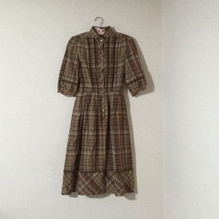 ロキエ(Lochie)のvintage タータンチェックワンピース (ひざ丈ワンピース)