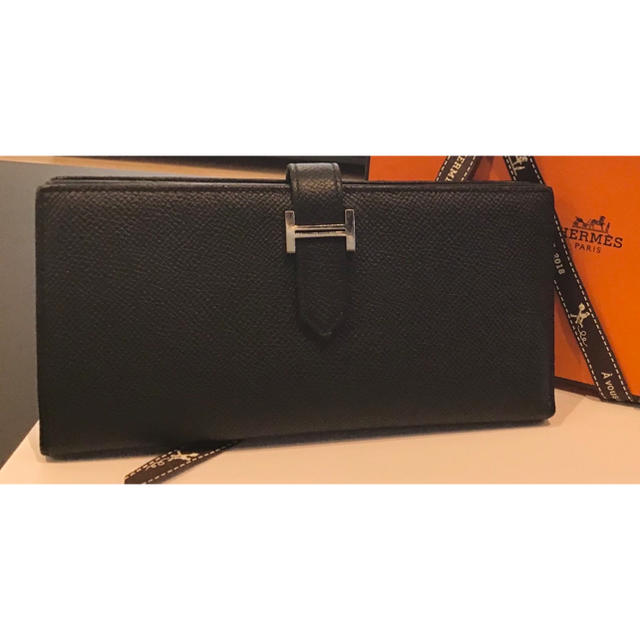 HERMES エルメス ベアンスフレ X刻印 ノワール/エプソン シルバー金具-