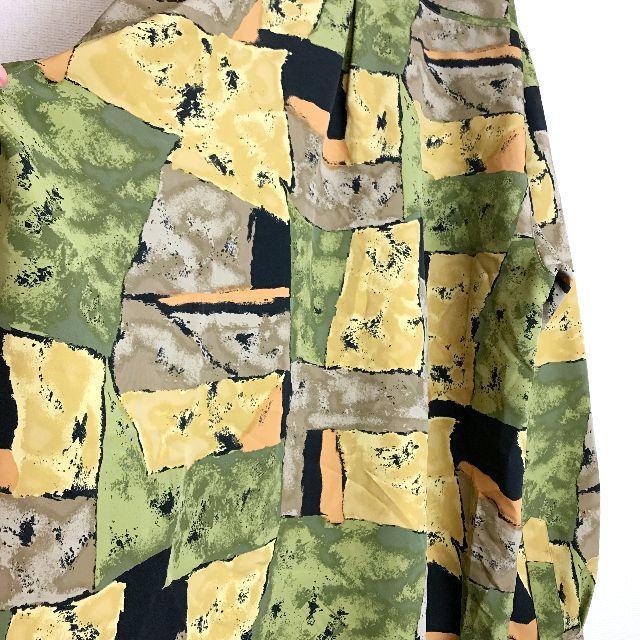 レトロシャツ ヴィンテージ ブラウス 90s  長袖 個性的 レトロ 柄シャツ メンズのトップス(シャツ)の商品写真