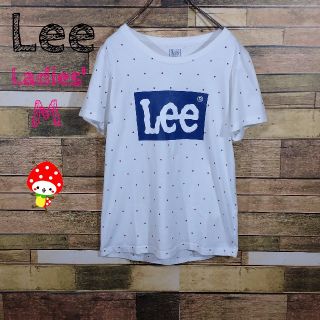 リー(Lee)の【 夏服 レア】Lee Tシャツ レディース M ビックロゴ ドット柄 白(Tシャツ(半袖/袖なし))