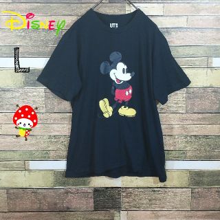 ディズニー(Disney)の【 夏服 】ミッキー Tシャツ 黒 L ミッキーマウス ユニクロ disney(Tシャツ/カットソー(半袖/袖なし))