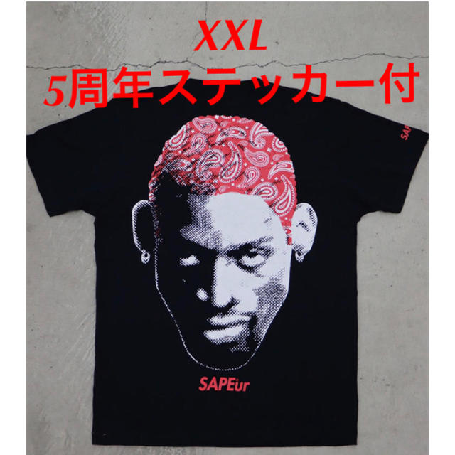 SAPEur 5周年 ペイズリー ロッドマン Tシャツ XXL black 黒 - Tシャツ ...