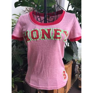 ロキシー(Roxy)のHONEY 82 ハニー　ビッグロゴ　Tシャツ　サーモンピンク(Tシャツ(半袖/袖なし))