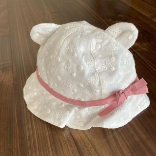 プティマイン(petit main)の[Petit main] 新品　ベビー帽子　女の子用　46cm(帽子)