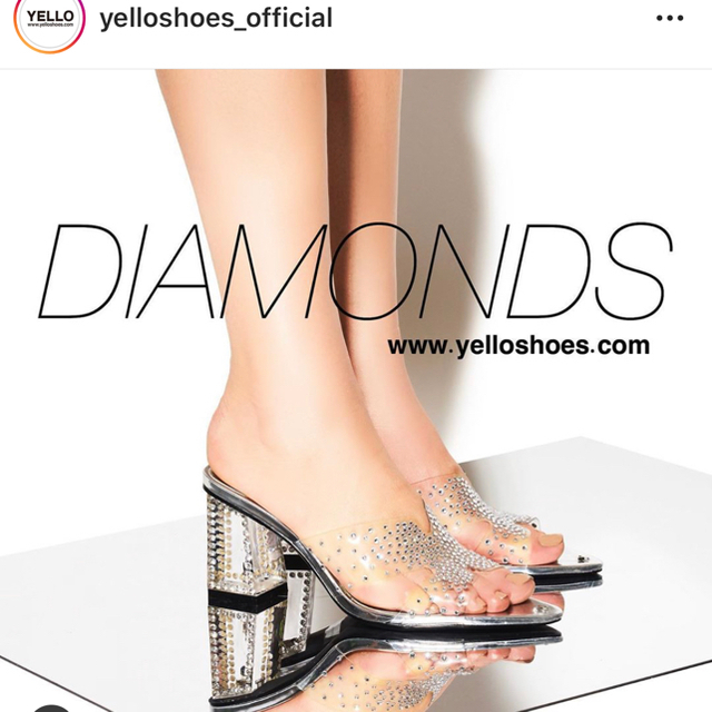 Yellow DIAMONDS CRYSTAL MIDDLE HEELS