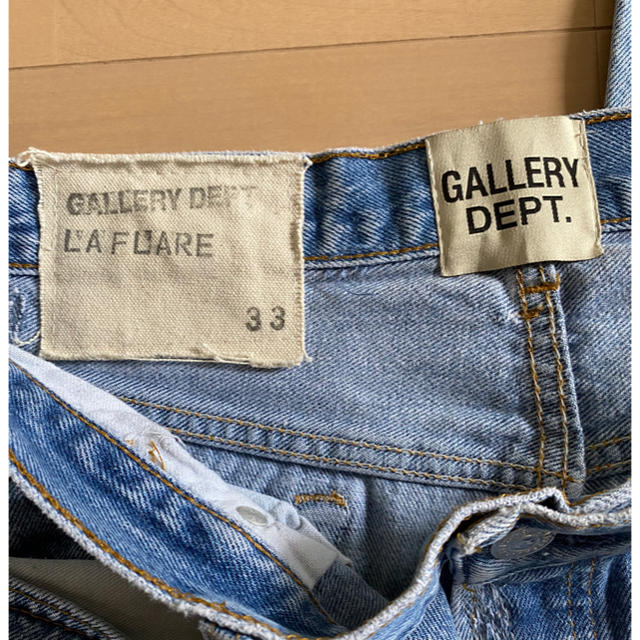 GALLERY DEPT. ギャラリーデプト LA FLARE 再構築Levi'sデニムボタンフライ ダメージ加工フレアロングデニムパンツ インディゴ