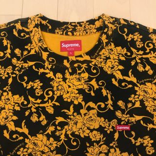 (M)Supreme Small Box Logo Tee花柄黒ボックスロゴ