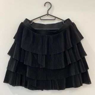 エイチアンドエム(H&M)のH&M ブラックチュールプリーツスカート(ひざ丈ワンピース)