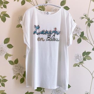 ランバンオンブルー(LANVIN en Bleu)の【LANVINenBleu】キラキララインストーンドルマンカットソー(38)(Tシャツ(半袖/袖なし))