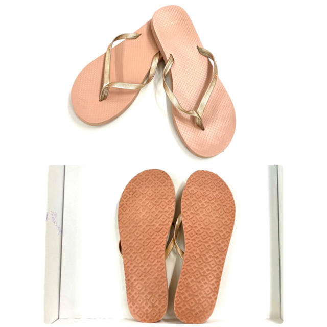 Tory Burch(トリーバーチ)のトリーバーチ　メタルカラー　ビーチサンダル　ぞうり　ピンク レディースの靴/シューズ(ビーチサンダル)の商品写真