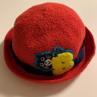 ビッツ(Bit'z)のビッツ☆ねこちゃん刺繍付きストローハット赤50センチ(帽子)