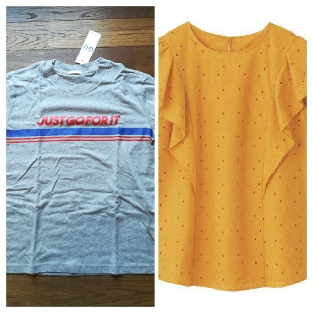 GU(ジーユー)のジーユー　トップス２点セット レディースのトップス(Tシャツ(半袖/袖なし))の商品写真