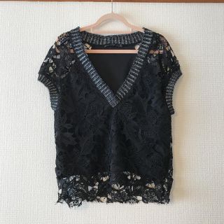 ザラ(ZARA)の【pink 様　専用】ZARA レース編みTシャツ(Tシャツ(半袖/袖なし))