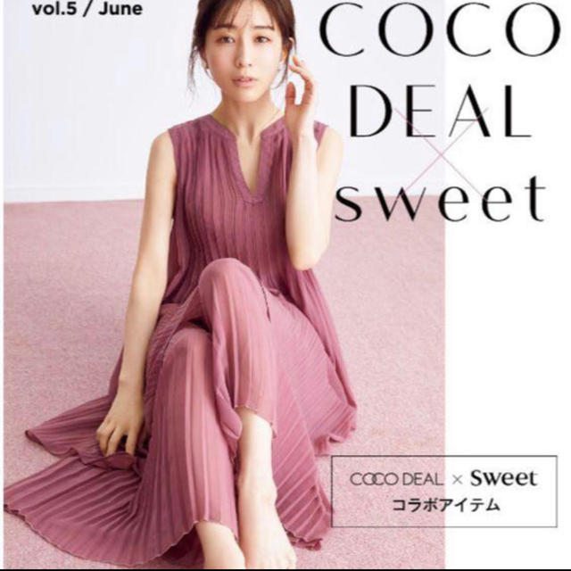 COCO DEAL(ココディール)のココディール田中みな実着用sweetコラボプリーツシフォンセットアップ レディースのワンピース(ひざ丈ワンピース)の商品写真