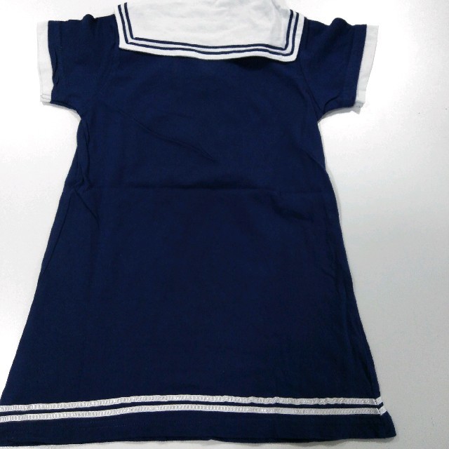 新品・おんなのこ・130センチ・セーラーチュニック（HEART）　130セーラ紺 キッズ/ベビー/マタニティのキッズ服女の子用(90cm~)(ワンピース)の商品写真