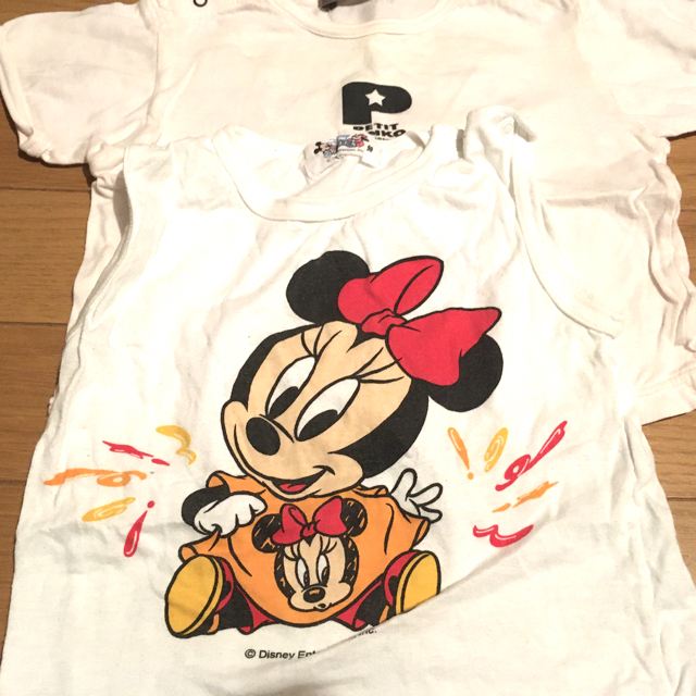 Disney(ディズニー)のプチジュンコTシャツとミニーちゃんのノースリーブシャツのセット キッズ/ベビー/マタニティのキッズ服女の子用(90cm~)(Tシャツ/カットソー)の商品写真