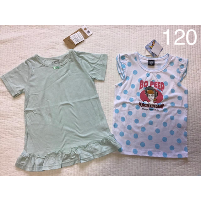 西松屋(ニシマツヤ)の新品☆女の子　tシャツ 2枚　120 キッズ/ベビー/マタニティのキッズ服女の子用(90cm~)(Tシャツ/カットソー)の商品写真