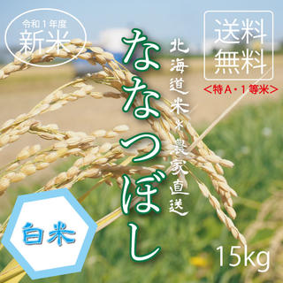 1等米！ななつぼし　白米15kg お米　米　ブランド米　農家直送　精米価格(米/穀物)